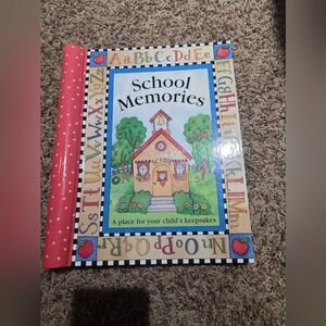 School Memories Keepsake Book - Colorful Schoolhouse Design Scrap Book.